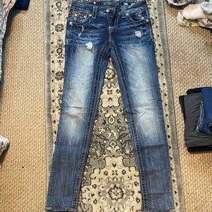 Miss Me Women's Distressed Blue Skinny Jeans